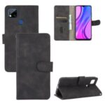 Skin-touch Wallet Stand Leather Case for Xiaomi Redmi 9C – Black