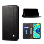 Retro Style Crazy Horse Wallet Leather Stand Case for Xiaomi Redmi Note 9 / Redmi 10X 4G – Black