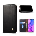 Retro Style Crazy Horse Wallet Leather Stand Case for Xiaomi Redmi 9 – Black