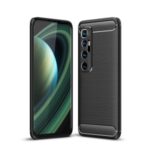 Carbon Fiber Brushed TPU Soft Protection Cover for Xiaomi Mi 10 Ultra – Black
