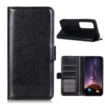 Crazy Horse Texture Leather Mobile Phone Unique Shell for Xiaomi Mi 10 Ultra – Black