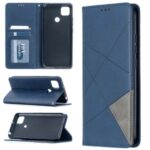 Geometric Pattern Stand Leather with Card Holder Case for Xiaomi Redmi 9C – Blue