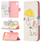 Pattern Printing Wallet Stand Flip Leather Phone Shell for Xiaomi Redmi 9A – Elephant