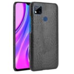 Crocodile Skin PU Leather Coated PC Back Case for Xiaomi Redmi 9C/Redmi 9 (India) – Black