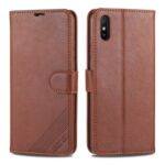 AZNS Wallet Stand Leather Protective Case for Xiaomi Redmi 9A – Brown