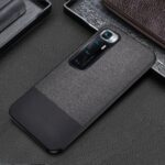 QIALINO Cowhide Leather Coated PC Back Shell for Xiaomi Mi 10 Ultra – Black