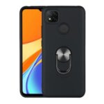 Detachable PC + TPU Protector Case with Finger Ring Kickstand for Xiaomi Redmi 9C – Black
