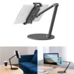 Aluminum Mobile Phone Long Arm Rotation 4.7-12.9 inch iPhone iPad Adjustable PC Laptop Computer Stand – Black