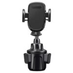 Universal Adjustable Cup Holder Clamp Cradle Car Mount for iPhone Samsung – Black
