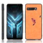 Leather Coated PC + TPU Combo Shell for Asus ROG Phone 3 ZS661KS/3 Strix – Yellow