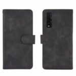 Skin-touch PU Leather Wallet Cell Phone Case for Oppo Find X2 – Black