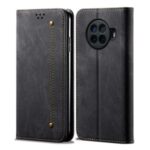 Retro Style Jeans Cloth Leather with Wallet Shell for Oppo Ace2 – Black