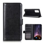 Crazy Horse Skin Leather with Wallet Shell for Oppo Reno4 Pro 4G – Black
