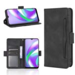 Wallet Stand Flip Leather Protective Case for Realme C12 – Black