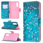 Pattern Printing Skin Magnetic Leather with Wallet Case for Oppo Find X2 Neo – Tree with Flowers