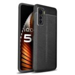 Litchi Texture TPU Mobile Phone Shell for vivo iQOO 5 5G – Black