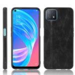 Hybrid Cover PU Leather Coated PC + TPU Phone Case for Oppo A72 5G – Black