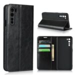 Crazy Horse Genuine Leather Wallet Case for OnePlus Nord – Black