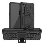 With Kickstand Cover Cool Tyre PC + TPU Combo Case for OnePlus Nord – Black