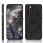 PU Leather Coated PC + TPU Mobile Phone Case for OnePlus Nord – Black