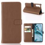 Retro Crazy Horse Skin Leather with Wallet Cover for OnePlus Nord – Coffee