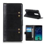 Rivet Decor Crazy Horse Skin Leathe Protective Cover for Nokia C3 – Black
