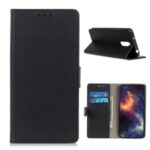 PU Leather Wallet Mobile Phone Cover for Nokia C3 – Black