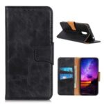 Crazy Horse Skin PU Leather Stylish Cell Phone Cover for Nokia C3 – Black