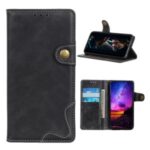 S-shaped Textured PU Leather Phone Cover for Nokia C3 – Black