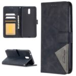 BF05 Geometric Texture Wallet Stand Leather Protective Case for Nokia 2.3 – Black