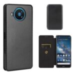 Carbon Fiber Texture Auto-absorbed Leather Shell for Nokia 8.3 5G – Black