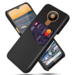 KSQ with Card Holder Cloth + PU Leather Coated PC Phone Cover for Nokia 5.3 – Black