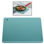 XIAOMIYOUPIN JORDAN JUDY HO019 Double-sided Honeycomb Place Mat Insulation Placemat Silicone Square Double-sided Placemat Kitchen Thicken Anti-scald Placemat Table Mat – Dark Blue