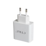 CYKE 3A USB Wall Travel Charger 3-Port Adapter with Digital Display Screen – White, EU Plug
