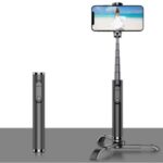 CYKE M11 Aluminum Alloy Bluetooth Telescopic Mobile Phone Selfie Stick Tripod – Black