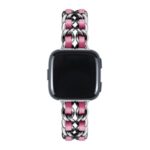PU Leather + Metal Watch Band for Fitbit Versa 3 – Silver/Rose