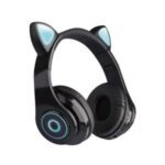 HXZ-B39 Cat Ear Decor Bluetooth 5.0 Macaron Over-ear Headset Headphone Earphone – Black