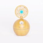 USB Rechargeable Colorful Night Light Mini Aroma Diffuser Spray Fan Desktop Humidifier Fan – Yellow