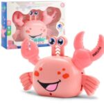 Cute Electric Stunt Crab with Music and Light Funny Interactive Toy – Pink