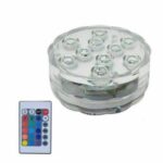 10-LED Submersible Light Waterproof Aquarium Diving Fish Tank Decor Lamp with Remote Control – 1Pc Light