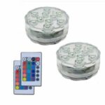 10-LED Submersible Light Waterproof Aquarium Diving Fish Tank Decor Lamp with Remote Control – 2Pcs Light
