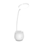 Multi-functional LED USB Desk Lamp Eye Protection Light Pen Pencil Holder – White//DC Power