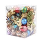 1 Box (60 – 70Pcs) Christmas Tree Balls Glitter Ornament