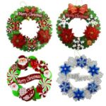 35cm Xmas Flower Garland Christmas Tree Wreath Hanging Pendant – Random Color