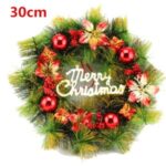 Christmas Tree Hanging Wreath Xmas Garland Wall Door Pendant Festive Decor – Red