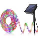 3m/5m Solar LED Strip Light Flexible Tape Outdoor Waterproof Garden Fence Lamp Light – 5m Colorful