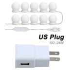 Makeup Mirror Light String Bulb 3 Modes Dimmable Vanity Light Kit for Dressing Table – As Shown//US Plug