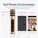 Professional Phone Condenser Microphone Recorder for Live Singing Recording – Gold