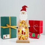 Wooden LED Light Santa Claus/Snowman Christmas Ornament Xmas Gift Home Decor – Santa