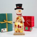 Wooden LED Light Santa Claus/Snowman Christmas Ornament Xmas Gift Home Decor – Snowman